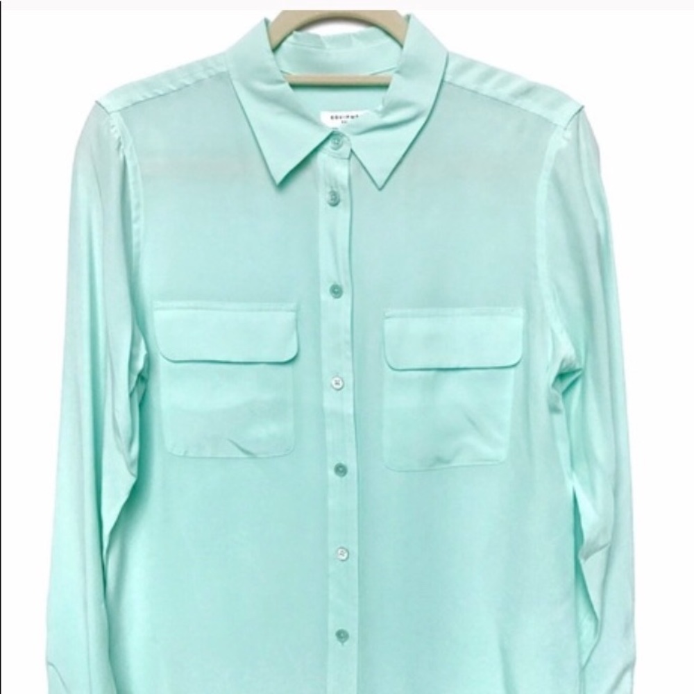 EQUIPMENT signature button down silk blouse